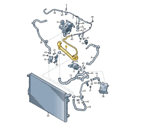 NEW AUDI Q3 F3 COOLANT HOSE PIPE UPPER 5QF122101DC