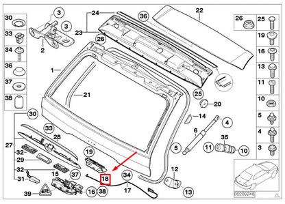 NEW BMW X5 E53 TRUNK LID STRIKER TOP 51248408859 8408859 ORIGINAL