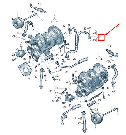 new audi a6 c8 engine oil feed pipe 06m145140j original