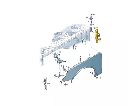 NEW AUDI A4 B9 FRONT LEFT WING FENDER PLASTIC 8W0821111A ORIGINAL