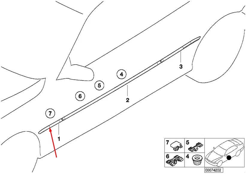 NEW BMW 3 M3 E46 RIGHT WING FENDER MARKER MOLDING TRIM 51137893678 ORIGINAL