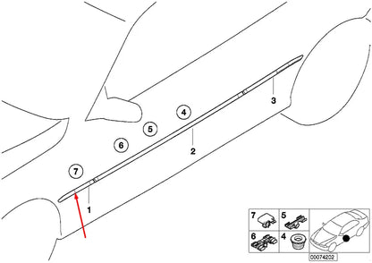 NEW BMW 3 M3 E46 RIGHT WING FENDER MARKER MOLDING TRIM 51137893678 ORIGINAL