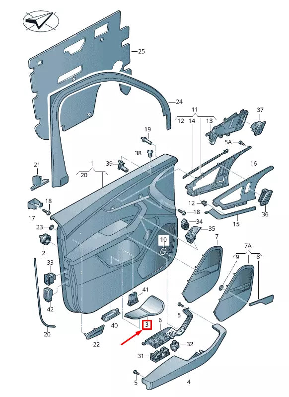 NEW AUDI Q7 4M FRONT LEFT DOOR PANEL UNDERLAY INSERT 4M08681334PK