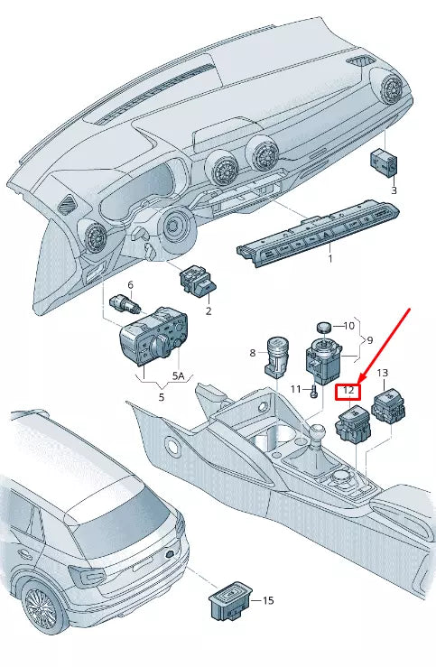 NEW AUDI Q2 GA PARKING BRAKE CONTROL BUTTON LHD 8V1927225B