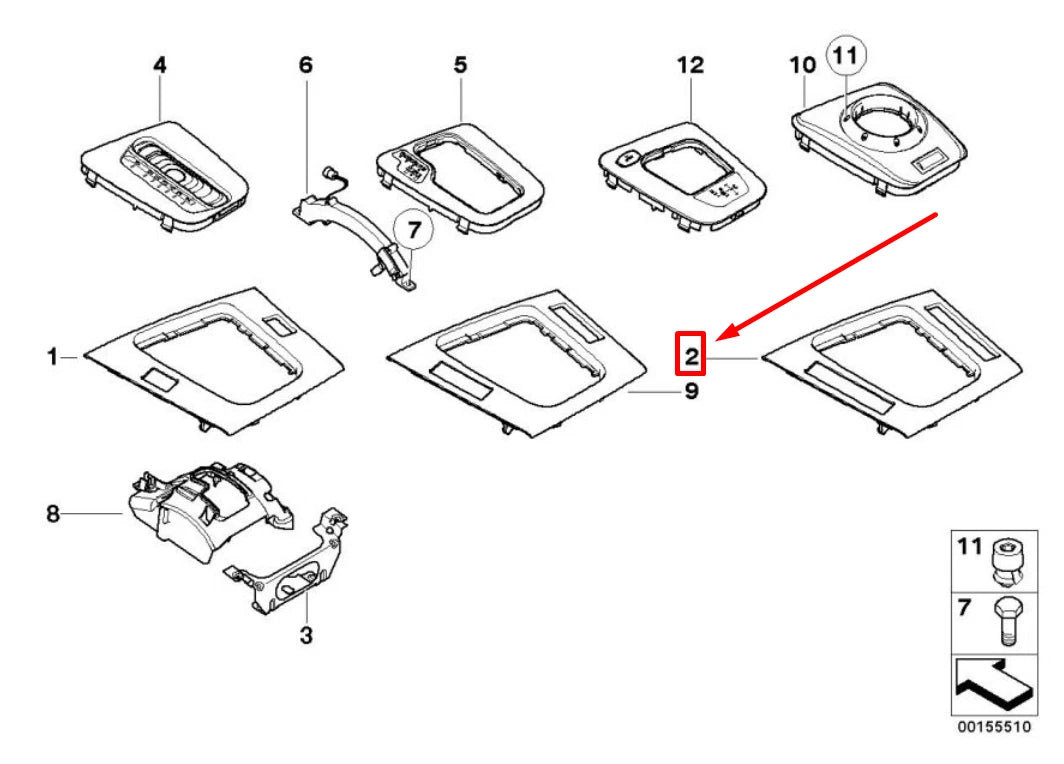 NEW BMW 3 E46 GEAR SHIFTING LEVEL TRIM 51168234273 8234273 ORIGINAL