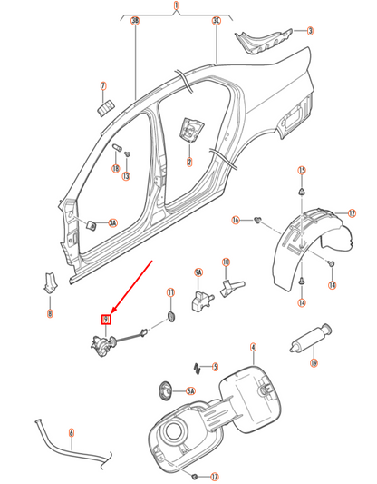 NEW VOLKSWAGEN JETTA A5 MK5 REAR FUEL TANK FLAP ACTUATOR 1K5810773A ORIGINAL