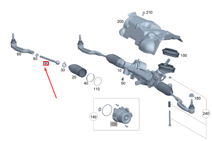 new mercedes-benz gla h247 steering gear inner tie rod a2473380000 original