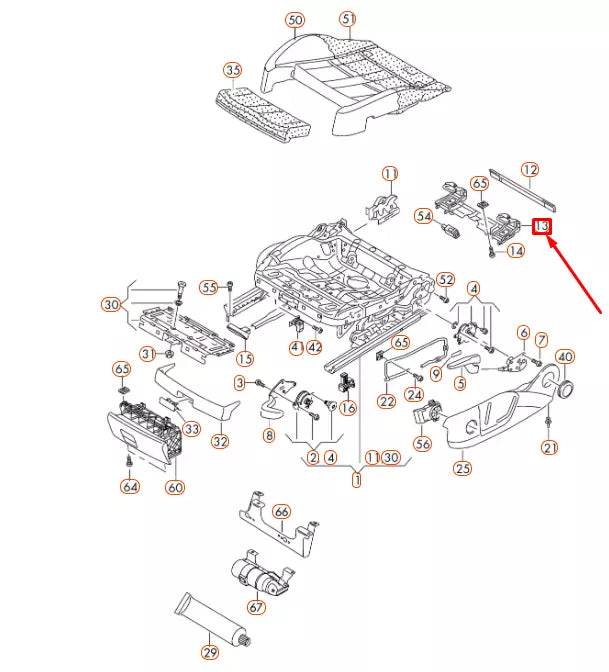 NEW AUDI A3 8V FRONT RIGHT CHILD SEAT ISOFIX BRACKET LHD 8T0881545 ORIGINAL