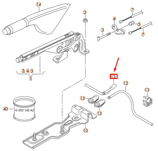 NEW VOLKSWAGEN FOX LEFT GUIDE TUBE FOR HANDBRAKE CABLE 6Q0711951B ORIGINAL
