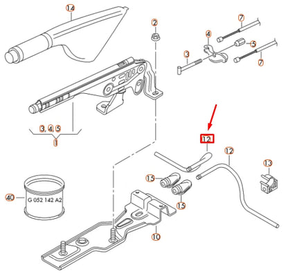 NEW VOLKSWAGEN FOX LEFT GUIDE TUBE FOR HANDBRAKE CABLE 6Q0711951B ORIGINAL