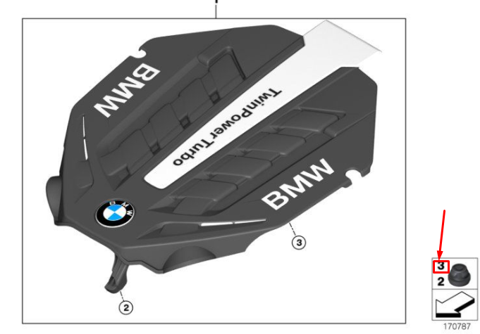 new bmw 7 f01 engine sound protection cap insert 13717588500 original