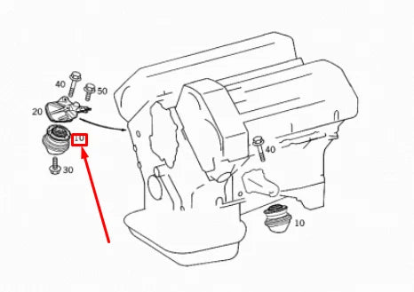 NEW MB E W210 FRONT RIGHT ENGINE SUSPENSION RUBBER MOUNT A2102402217 ORIGINAL