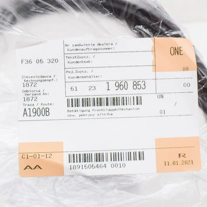 NEW BMW 3 E36 ENGINE HOOD RELEASE CABLE 51231960853 ORIGINAL