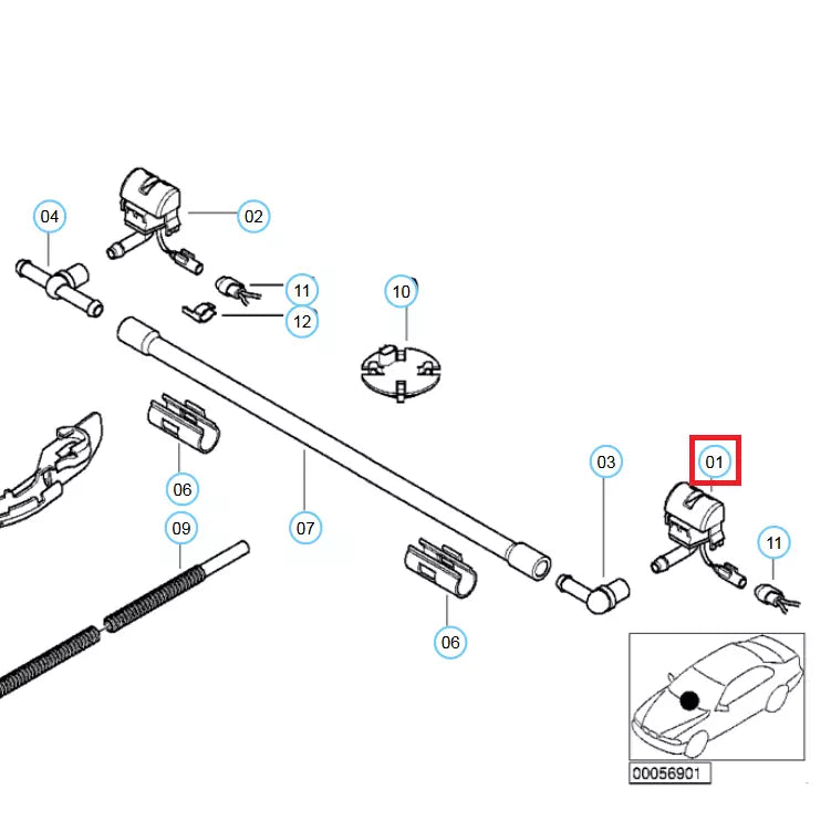 NEW BMW 3 SERIES E46 WINDSHIELD WASHER NOZZLE 61667056732 7056732 ORIGINAL