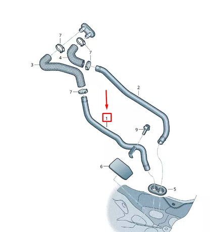 NEW VW TOUAREG 7P MK2 HEATER COOLANT PIPE RHD 7P0819887B