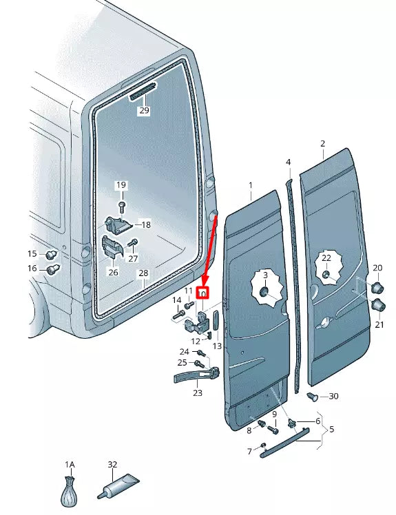 NEW VW CRAFTER 2F MK1 REAR BACK DOOR RIGHT UPPER HINGE 2E1827152A