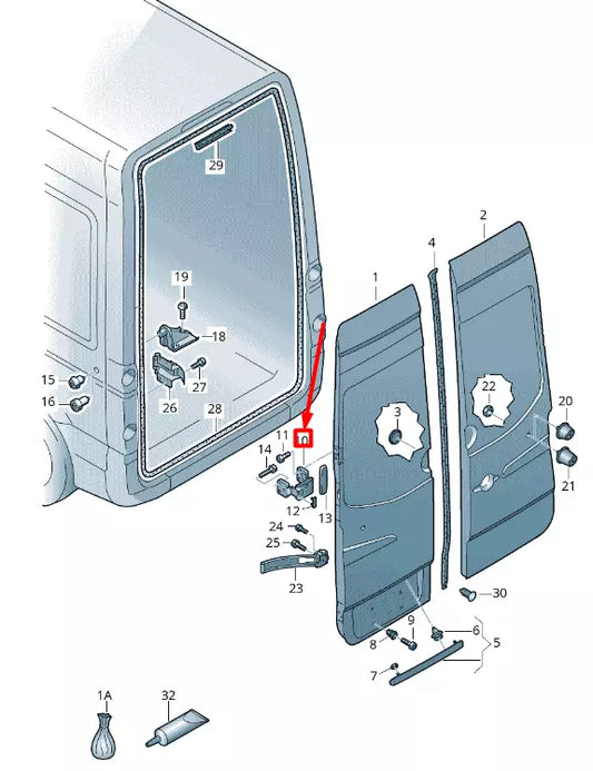 NEW VW CRAFTER 2F MK1 REAR BACK DOOR RIGHT UPPER HINGE 2E1827152A