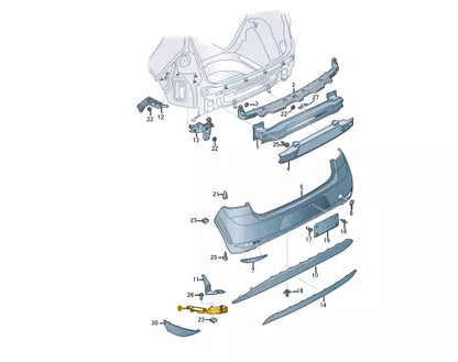 NEW VOLKSWAGEN GOLF MK7 5G REAR DIFFUSER LEFT FILLER PIECE 5G6807510D ORIGINAL