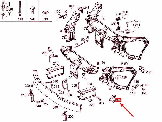 NEW MERCEDES-BENZ S-CLASS W222 LEFT RADIATOR SUPPORT A2226205900