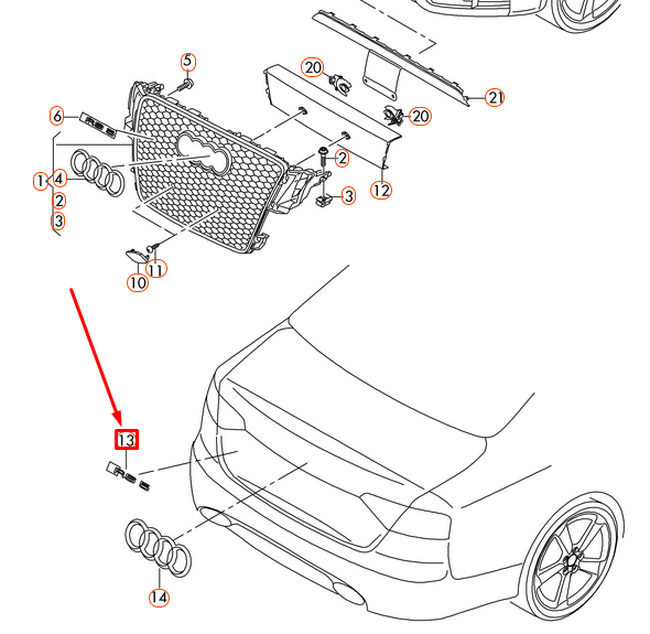 NEW AUDI RS5 8T REAR RS5 INSCRIPTION 8T0853740 ORIGINAL