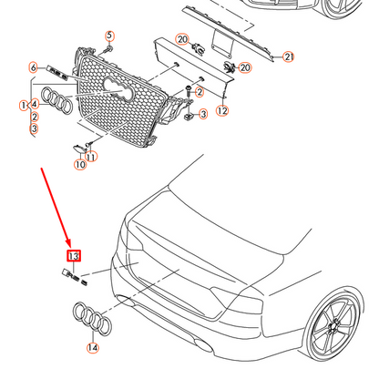 NEW AUDI RS5 8T REAR RS5 INSCRIPTION 8T0853740 ORIGINAL