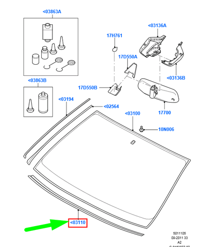 new ford mondeo mk4 front windscreen lower seal 1529676 original