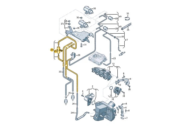 NEW VOLKSWAGEN TRANSPORTER T6 EGR VACUUM PIPE 7E0129458M ORIGINAL