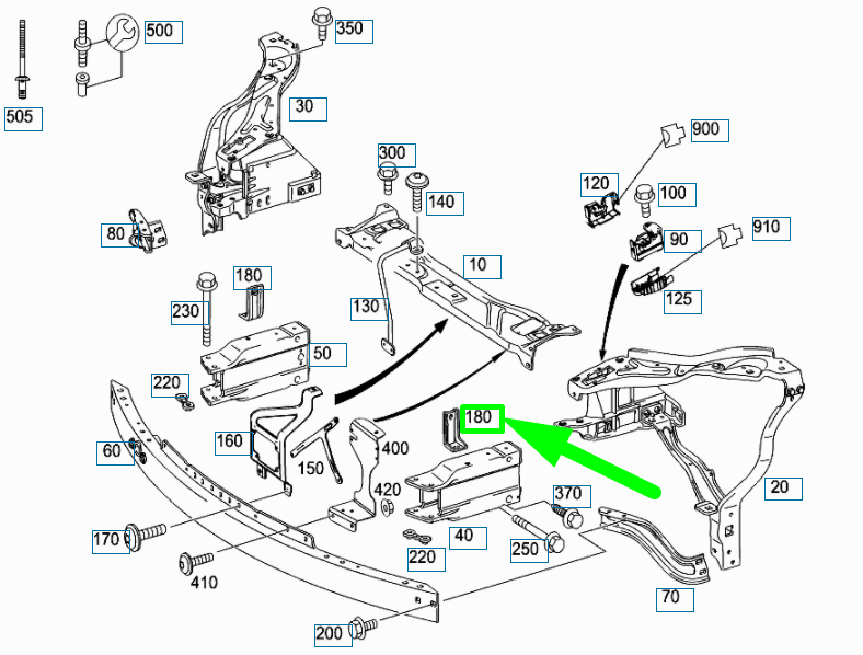 NEW MERCEDES-BENZ E W212 FRONT ABSORBER SUPPORT A2126200028 ORIGINAL