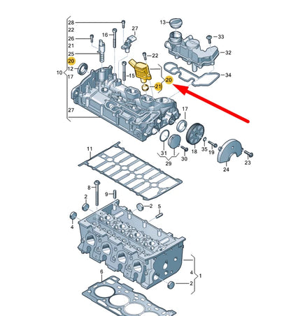 NEW VOLKSWAGEN ARTEON 3H7 CYLINDER HEAD SOLENOID VALVE 04E906048A ORIGINAL