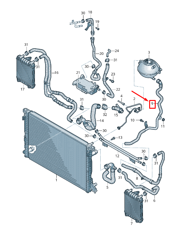 new audi q5 fy coolant hose with quick release coupling 80a122109j original