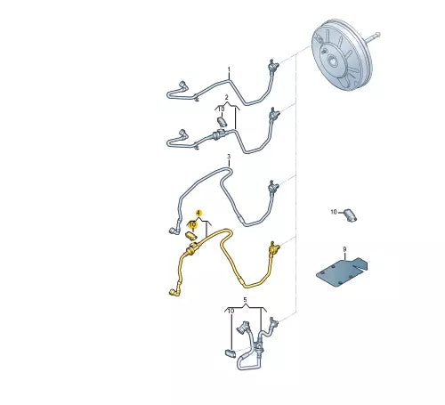 NEW VOLKSWAGEN POLO 6R 6C VACUUM HOSE WITH PRESSURE SENSOR 6C0612041L ORIGINAL