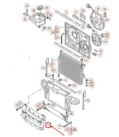 NEW VOLKSWAGEN TOUAREG 7L AIR GUIDE 7L6121333G ORIGINAL