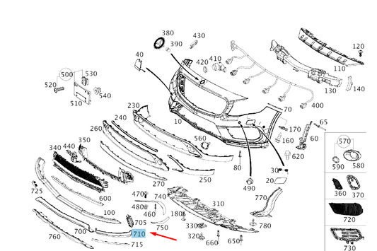 new mercedes-benz gla x156 front bumper right trim a1568850401 original