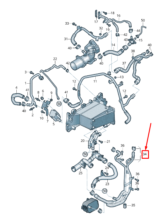 new audi q5 fy engine coolant pipe 04l122157cd original