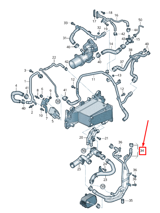 new audi q5 fy engine coolant pipe 04l122157cd original