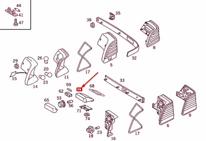 NEW MERCEDES-BENZ S W140 ADDITIONAL STOP LIGHT A14082018567101 ORIGINAL