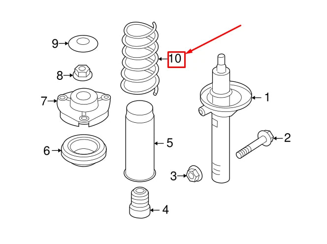 NEW AUDI A3 SPORTBACK 8P FRONT COIL SPRING 1K0411105CD ORIGINAL