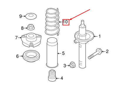 NEW AUDI A3 SPORTBACK 8P FRONT COIL SPRING 1K0411105CD ORIGINAL