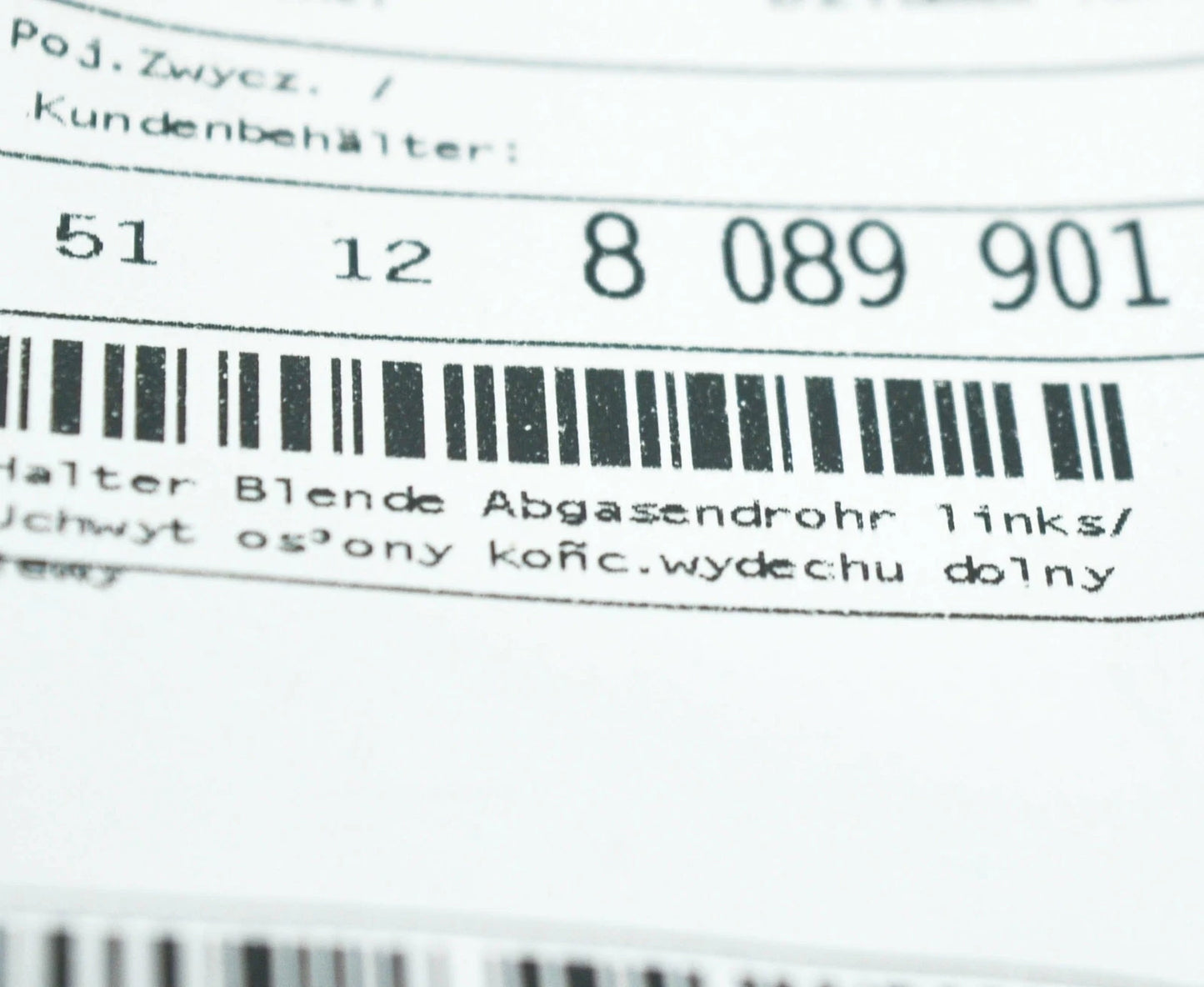 NEW BMW X5 G05 M REAR EXHAUST LEFT TAILPIPE TRIM BRACKET 51128089901 ORIGINAL