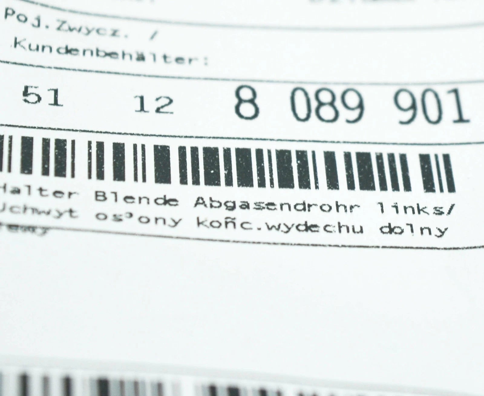 NEW BMW X5 G05 M REAR EXHAUST LEFT TAILPIPE TRIM BRACKET 51128089901 ORIGINAL