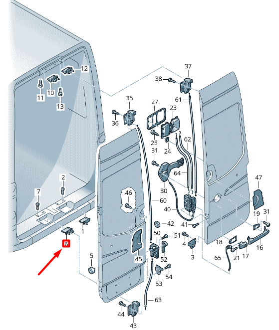 NEW VW CRAFTER 2F MK1 REAR BACK DOOR LEFT MOUNTING BLOCK 2E1827517A ORIGINAL