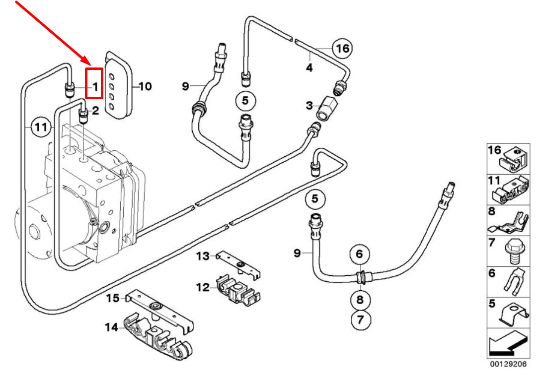 new bmw x3 e83 rear left brake pipe 6755125 34326755125 original