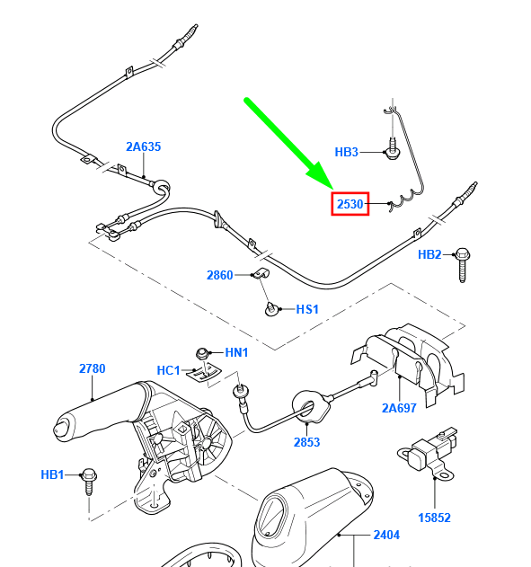 new ford transit connect mk1 parking right brake cable bracket 4433590 original