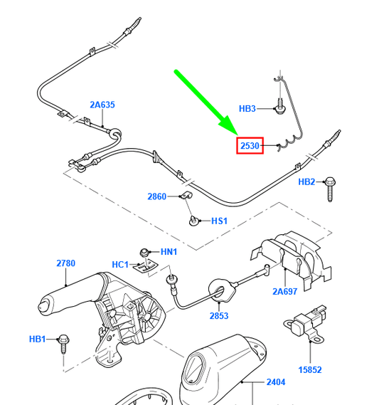 new ford transit connect mk1 parking right brake cable bracket 4433590 original