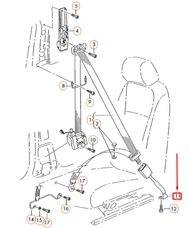 NEW VOLKSWAGEN GOLF 5K MK6 FRONT RIGHT SEAT BUCKLE LHD 1K3857756ATYLZ ORIGINAL