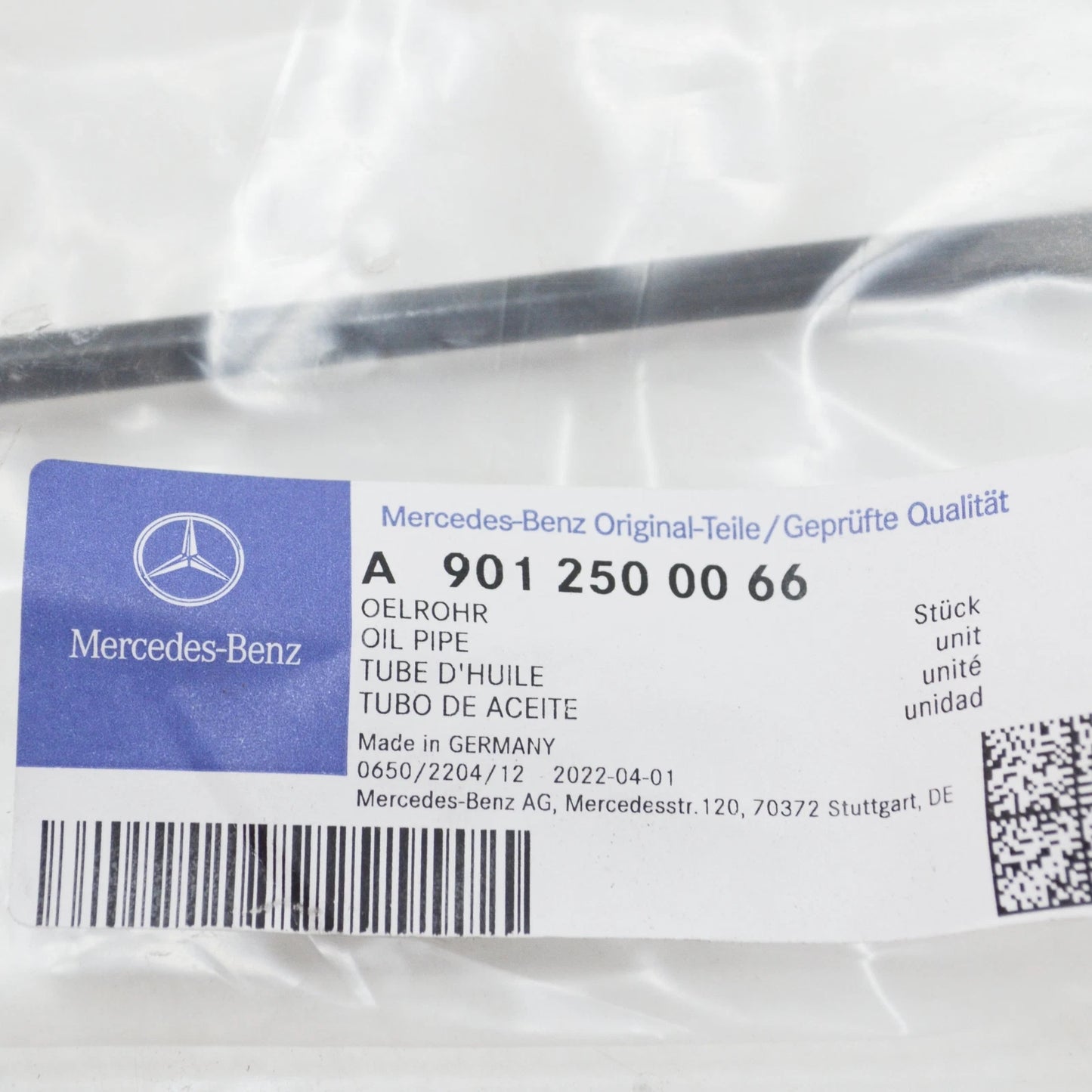NEW MERCEDES-BENZ SPRINTER 903 CLUTCH OIL PIPE A9012500066 ORIGINAL