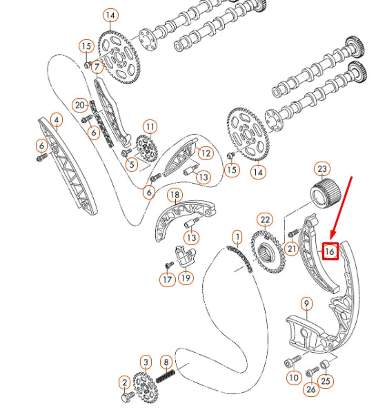 NEW AUDI A4 B8 LEFT LOWER TIMING CHAIN GUIDE 059109509C ORIGINAL