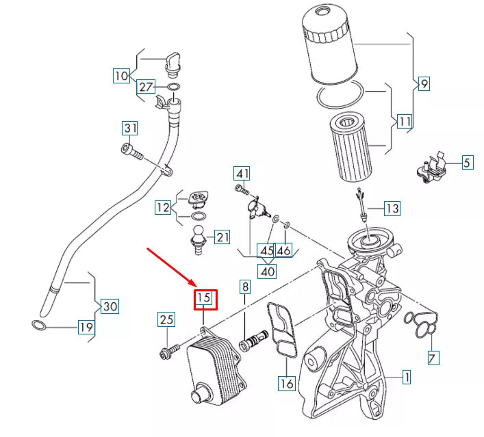 NEW AUDI A1 SPORTBACK GB ENGINE OIL COOLER 06L117021G ORIGINAL