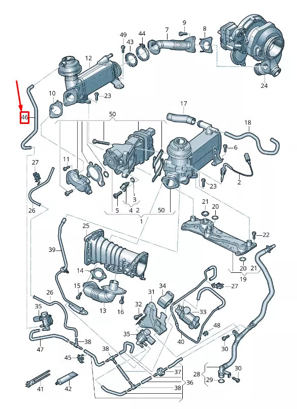 NEW AUDI Q7 4M ENGINE VACUUM LINE 059131493E