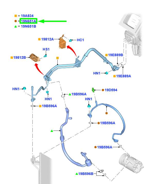 new ford kuga mk2 c520 ac hose pipe tube gv61-19n601-je 2332926 original